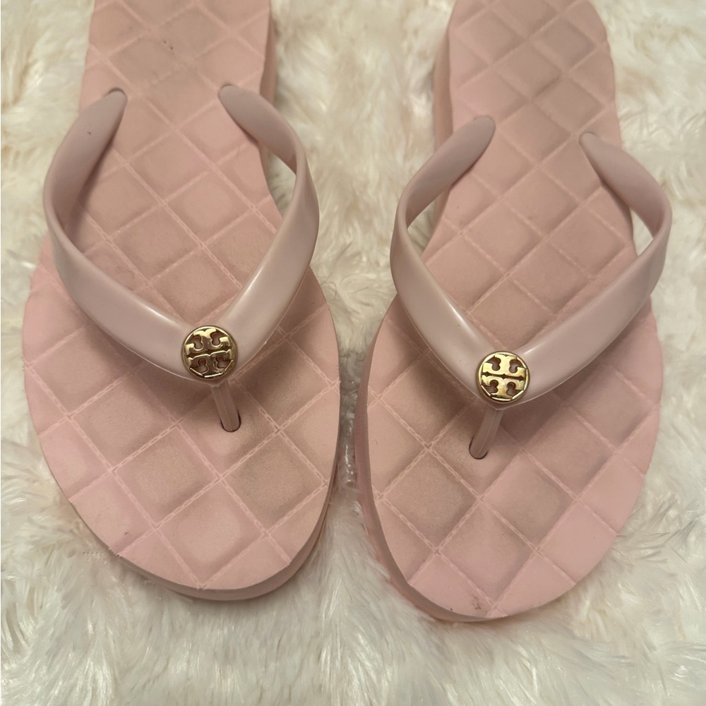 Tory Burch Blush Sandals with Gold Logo